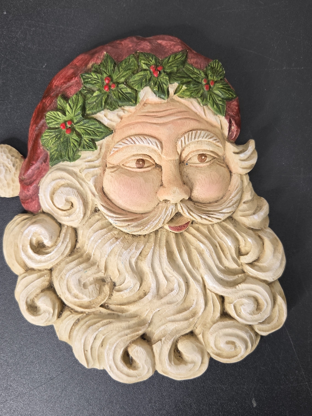 Silvestri Festive Santa Wall Plaque - Red and Green Holiday Décor